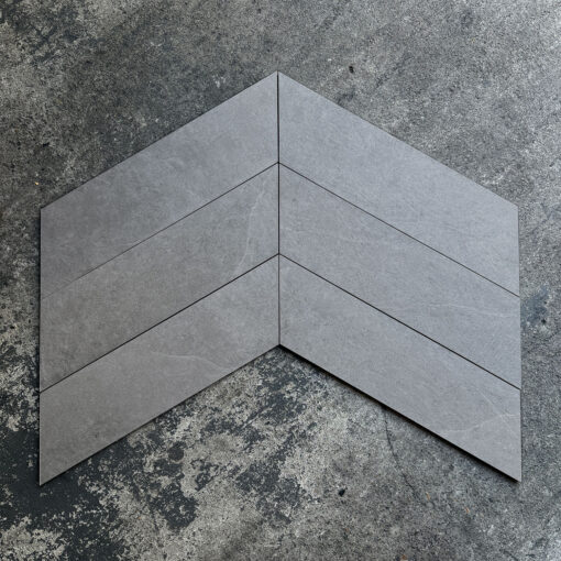 Slate Stone Grigio Chevron Matt Tile 520X150 - Image 3