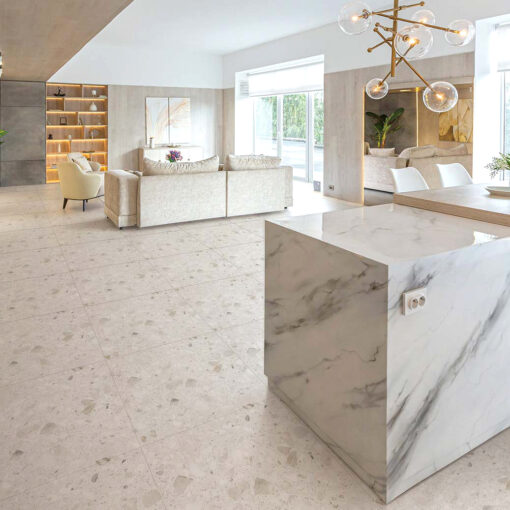 Alternative view of Terrazzo Stone Nude Tile Matt Smooth Grip 600x600