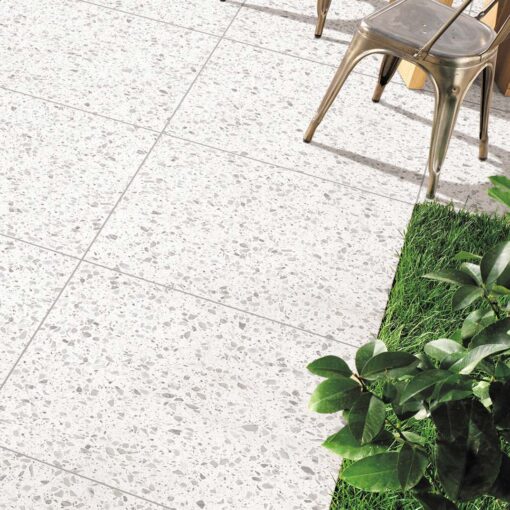 Alternative view of Terrazzo Stone White Tile Matt Smooth Grip 300x300
