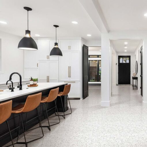 Alternative view of Terrazzo Stone White Tile Matt Smooth Grip 600x600