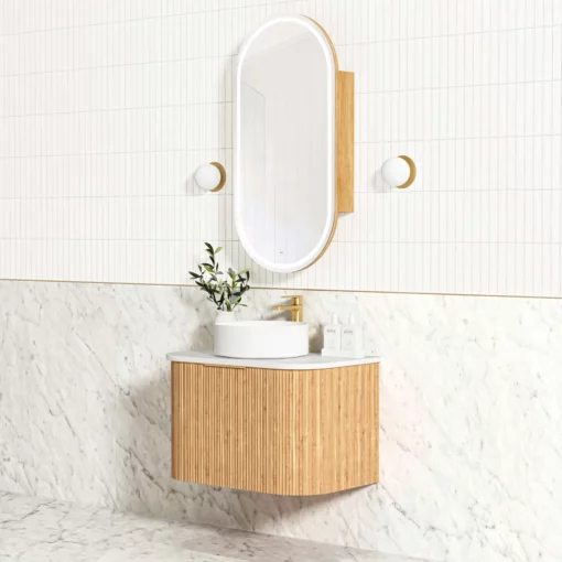 Alternative view of Bondi 750mm Woodland Oak Fluted Curve Vanity