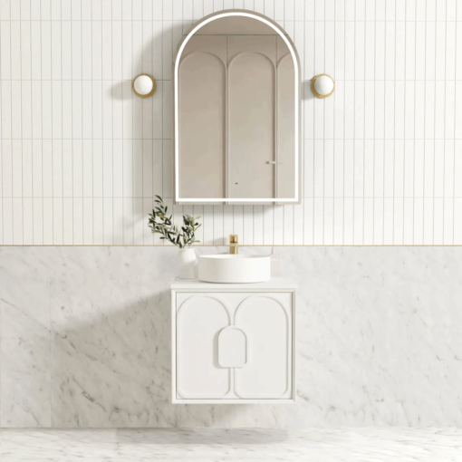 Laguna 600mm Matt White Wall Hung Vanity Cabinet