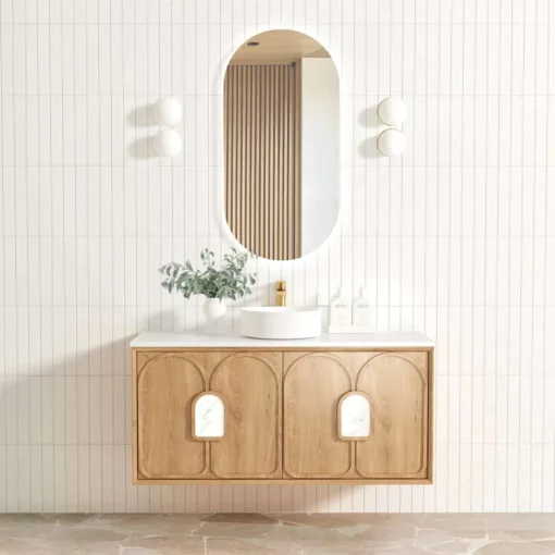 Laguna 1200mm Natural Oak Wall Hung Vanity Cabinet