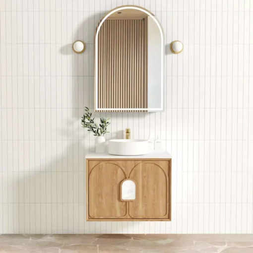 Laguna 900mm Natural Oak Wall Hung Vanity Cabinet