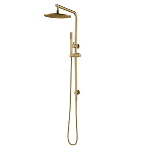 Round Brushed Yellow Gold Shower Station
