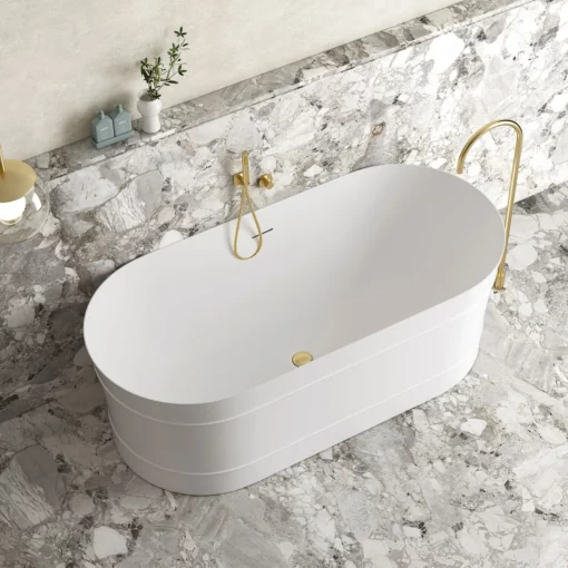 Alternative view of Bondi Freestanding Bath 1500x750x580 Matt White