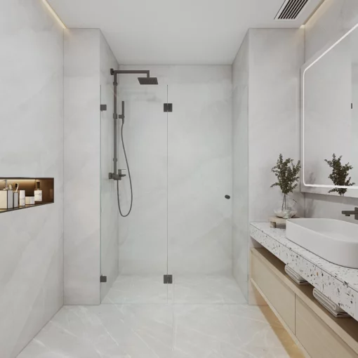 Frameless Wall to Wall Shower Screen
