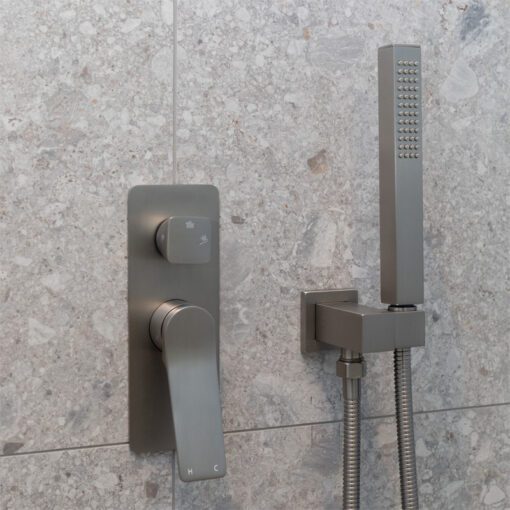 RSH Brushed Gunmetal Diverter Mixer 6 bathroom tiles
