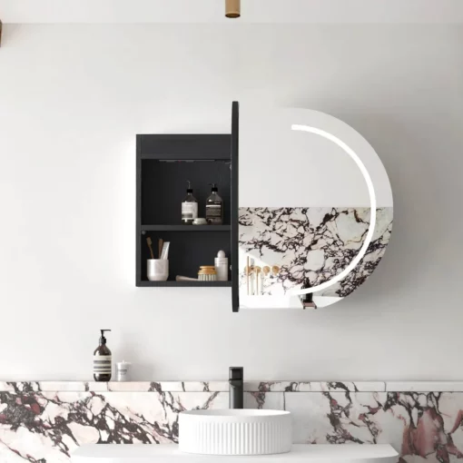 LED Bondi Shaving Cabinet 900x600 Black Oak 8 LED Bondi Shaving Cabinet 900x600 Black Oak - Image 2