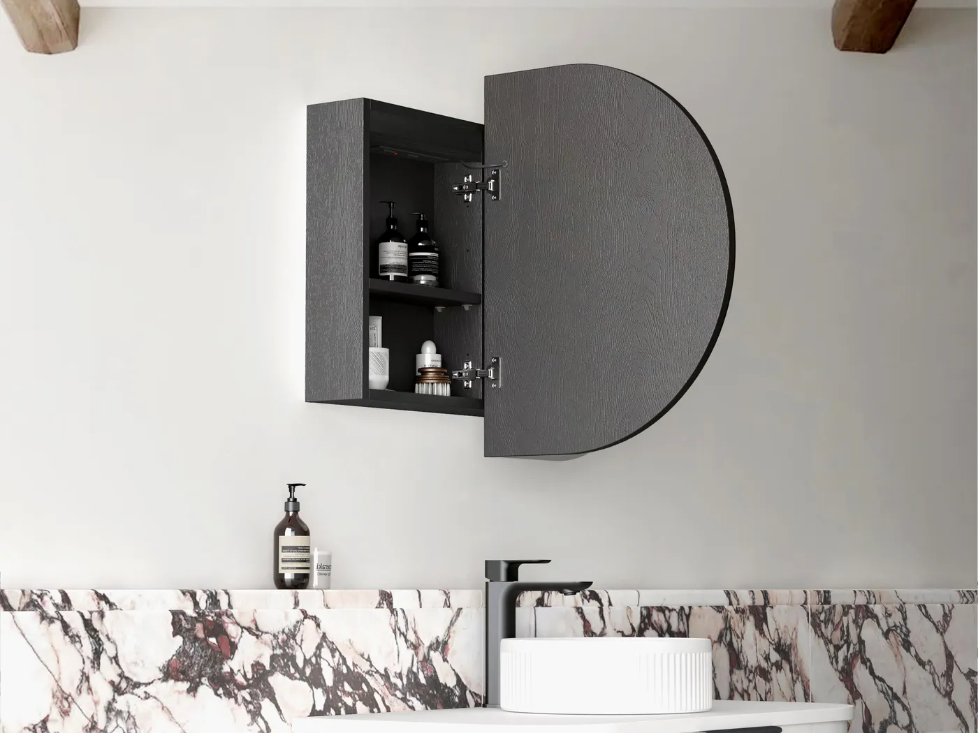 LED Bondi Shaving Cabinet 900x600 Black Oak 3 LED Bondi Shaving Cabinet 900x600 Black Oak - Image 3