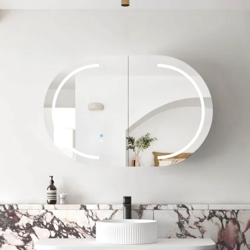 LED Bondi Shaving Cabinet 900x600 Natural Oak