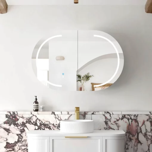LED Bondi Shaving Cabinet 900x600 Matt White
