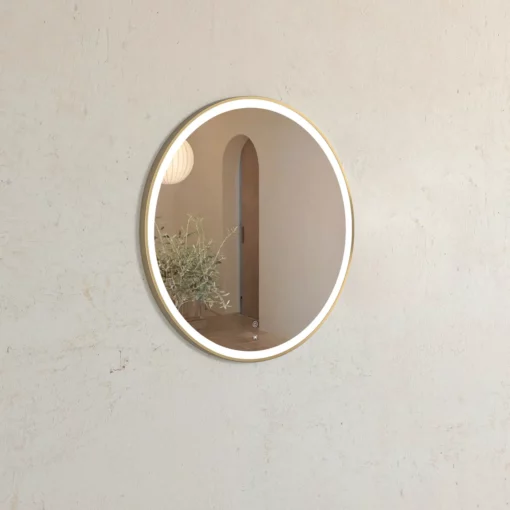 Bondi Led 800mm Gold Metal Frame Tuffi Mirror 6 bathroom tiles