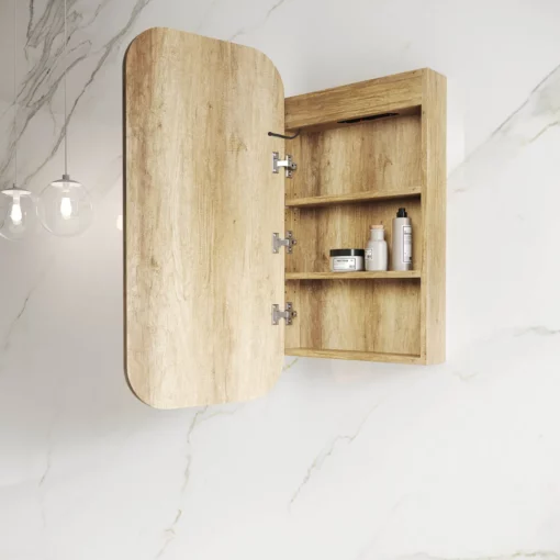 Alternative view of LED Shaving Cabinet 900x450 Natural Oak (Premium Addition)
