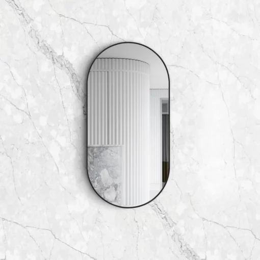 Alternative view of Noosa Oval 1200x600 Black Metal Frame Mirror
