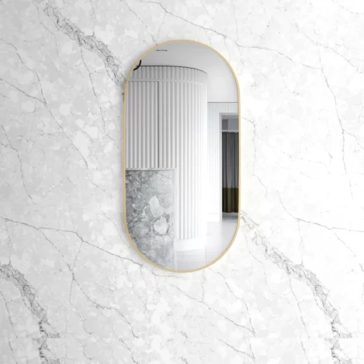 Alternative view of Noosa Oval 1200x600 Gold Metal Frame Mirror