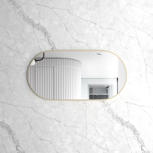 Noosa Oval 1200x600 Gold Metal Frame Mirror
