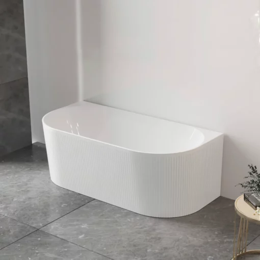 Alternative view of Noosa Back To Wall Multi-Fit Bath 1700x800x580 Left Or Right Corner Matt White