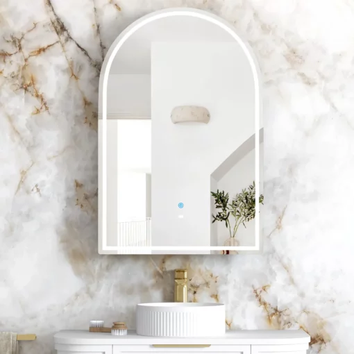 LED Archie Shaving Cabinet 900x600x150 Plywood Matt White