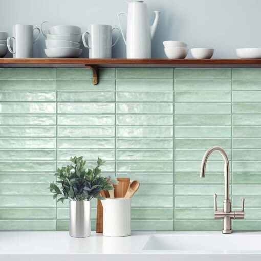 Alternative view of Monte Mint Gloss Tile 50x250