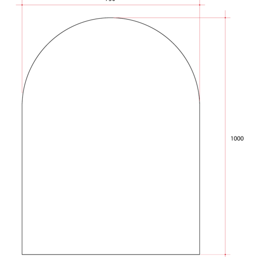 Arch Mirror Glue To Wall Installation Without / With Demister - 500x800 / 750x1000 9 bathroom tiles