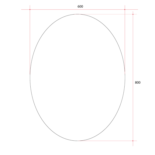 Oval Polished Edge Mirror Glue To Wall Installation Without / With Demister - 600x800 / 900x750 6 bathroom tiles