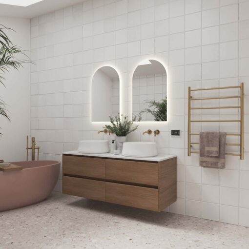 Arch Mirror Premium Backlit Warm / Cool Light 500x800x45