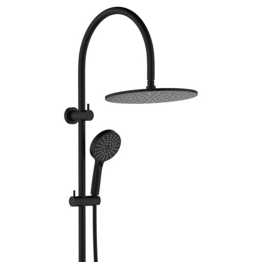 Alternative view of Empire Slim Curved Twin Shower Matt Black