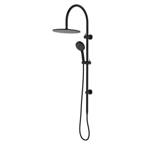 Empire Slim Curved Twin Shower Matt Black