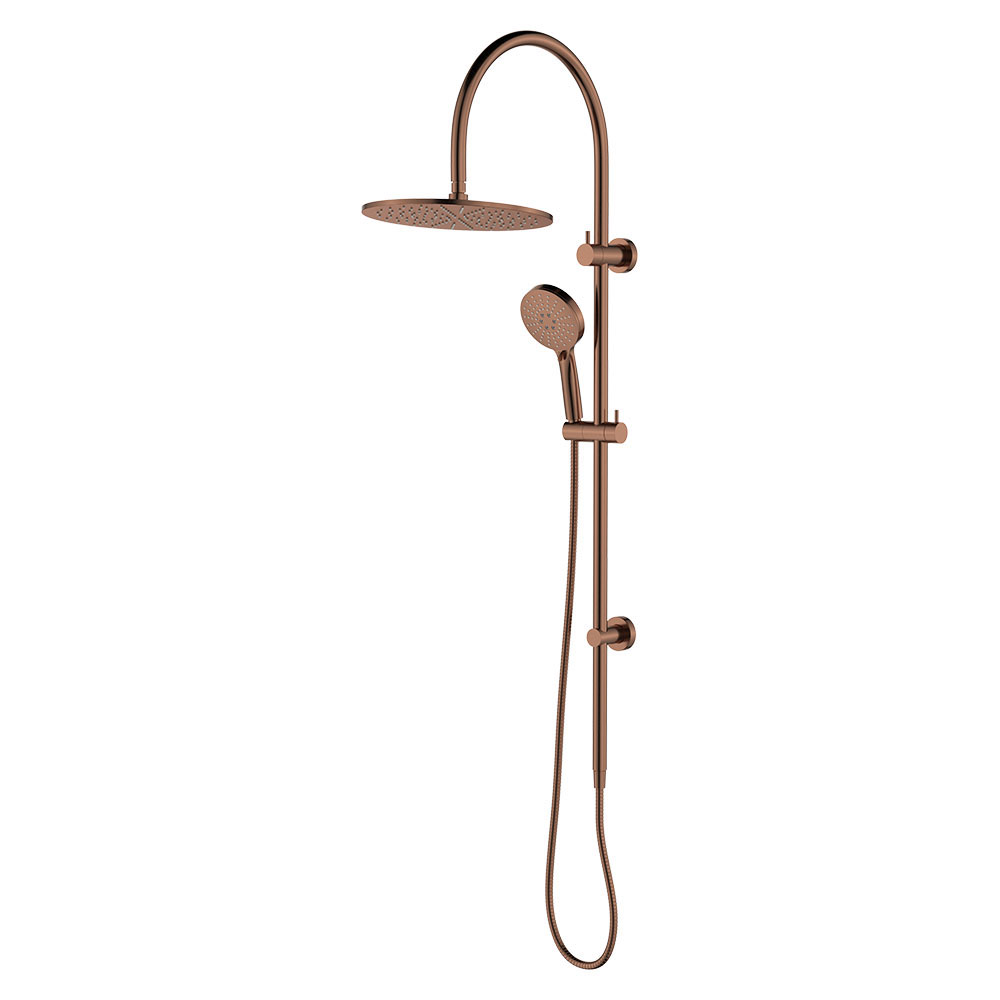 Empire Slim Curved Twin Shower Brushed Copper 1 Empire Slim Curved Twin Shower Brushed Copper