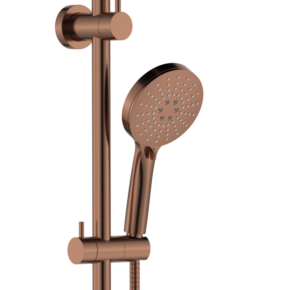 Empire Slim Curved Twin Shower Brushed Copper 3 Empire Slim Curved Twin Shower Brushed Copper - Image 3