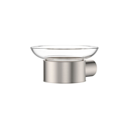 Empire Slim Soap Holder Glass Dish SS304 Brushed Nickel