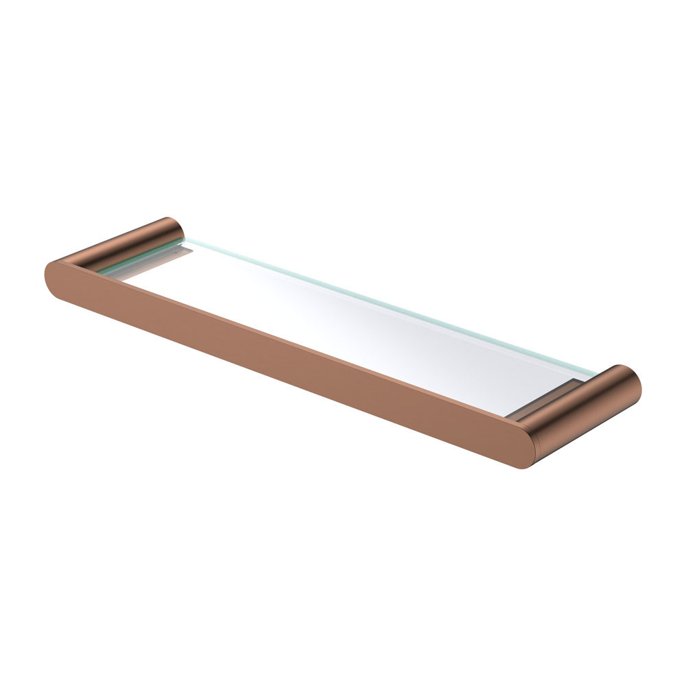 Empire Slim Shower Shelf Glass SS304 Brushed Copper 1 Empire Slim Shower Shelf Glass SS304 Brushed Copper