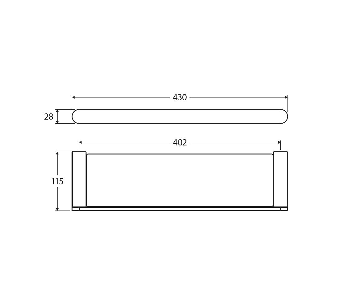 Empire Slim Shower Shelf Glass SS304 Brushed Copper 2 Empire Slim Shower Shelf Glass SS304 Brushed Copper - Image 2