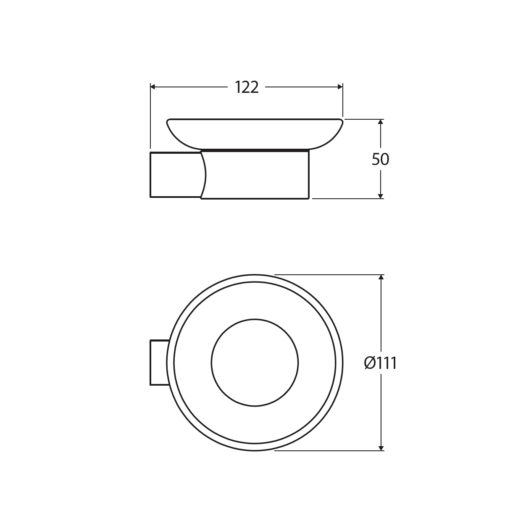 Alternative view of Empire Slim Soap Holder Glass Dish SS304 Brushed Nickel