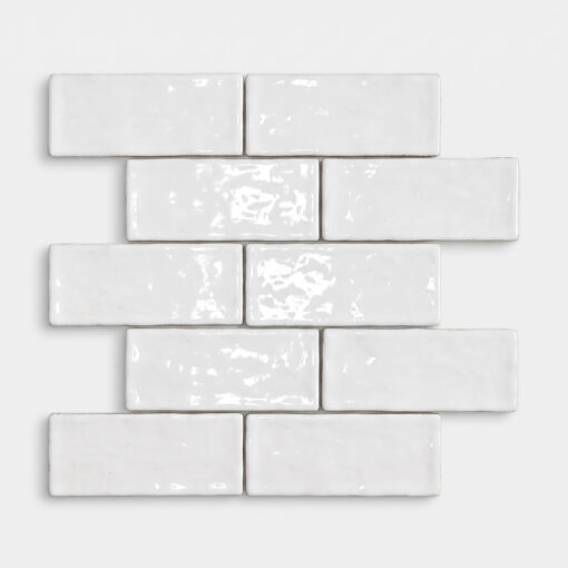 White Ripple Irregular Edge Gloss Tile 75X150