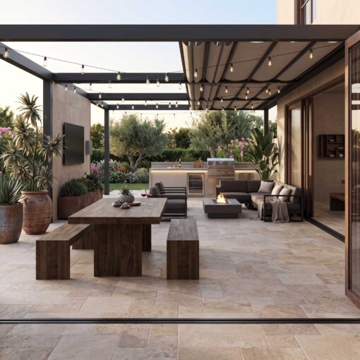 Alternative view of Croyd Earth Modular French Pattern External Tile