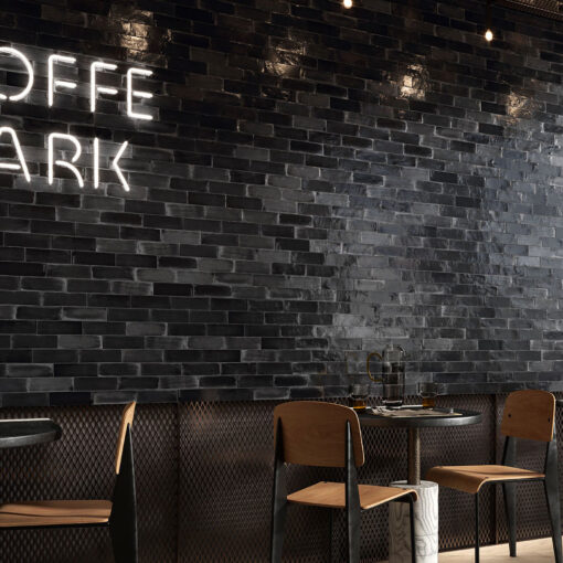 Alternative view of Tone Midnight Subway Gloss Tile 52x160mmx10mm