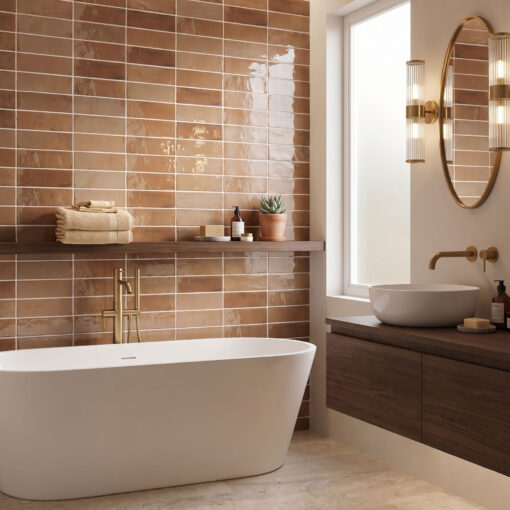 Alternative view of Tone Cotto Subway Gloss Tile 52x160mmx10mm