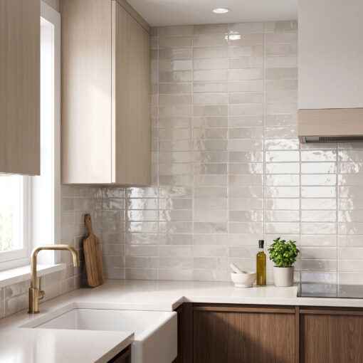 Alternative view of Tone Ivory Subway Gloss Tile 52x160mmx10mm